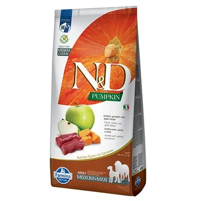 Farmina N&D Adult Medium & Maxi Calabaza, Venado y Manzana 12 kg