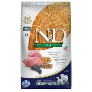 Farmina N&D Ancestral Grain Adult Medium & Maxi con cordero y arándanos 12 kg