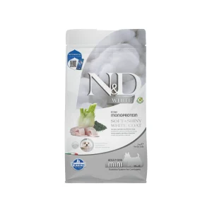 Farmina N&D White Adult Mini Comida para Perros - Lubina, Espirulina e Hinojo