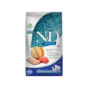 Farmina N&D Ocean Adulto Mediano & Maxi Alimento para Perros - Salmón, Bacalao y Melón.