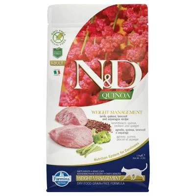 Farmina N&D Quinoa Weight Management Cordero, Quinoa, Brócoli y Espárragos 1,5 kg