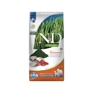 Farmina N&D Spirulina Adult Medium & Maxi Comida para Perros - Arenque y bayas de goji