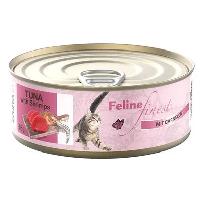 Feline Finest 6 x 85 g comida húmeda para gatos Atún con gambas