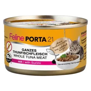 Feline Porta 21 6 x 90 g en latas para gatos Atún con surimi (sin cereales)