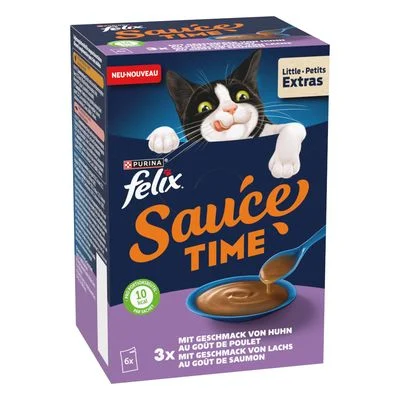 Felix Sauce Time 12 x 40 g - Pack ahorro con sabor a pollo y salmón