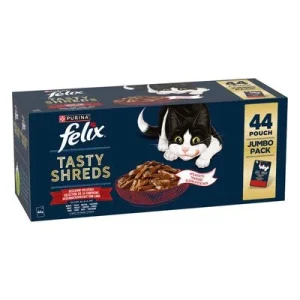 Felix Tasty Shreds 44 x 80 g - Pack Ahorro Selección de carnes