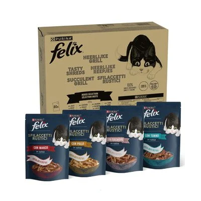 Felix «Tasty Shreds» en bolsitas 80 x 80 g - Pack jumbo Selección mixta