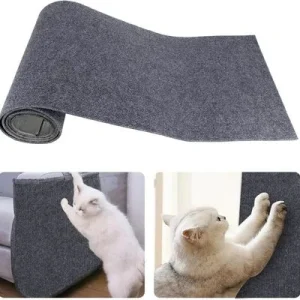 FurryFusion Alfombrilla rascador autoadhesiva para gatos de 30 cm x 100 cm Gris claro