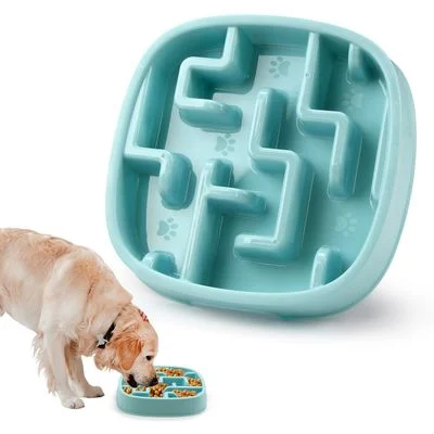 FurryFusion Comedero de alimentación lenta para perros y gatos Azul