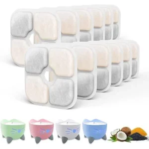FurryFusion Filtros para fuentes de agua para gatos - Paquete 12 Catit PIXI 12 piezas