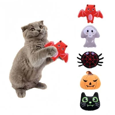 FurryFusion Juego de 5 juguetes de peluche con sabor menta gatos, Halloween Artículo 5