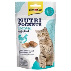 GimCat Nutri Pockets Dental con ave snacks para gatos 60 g