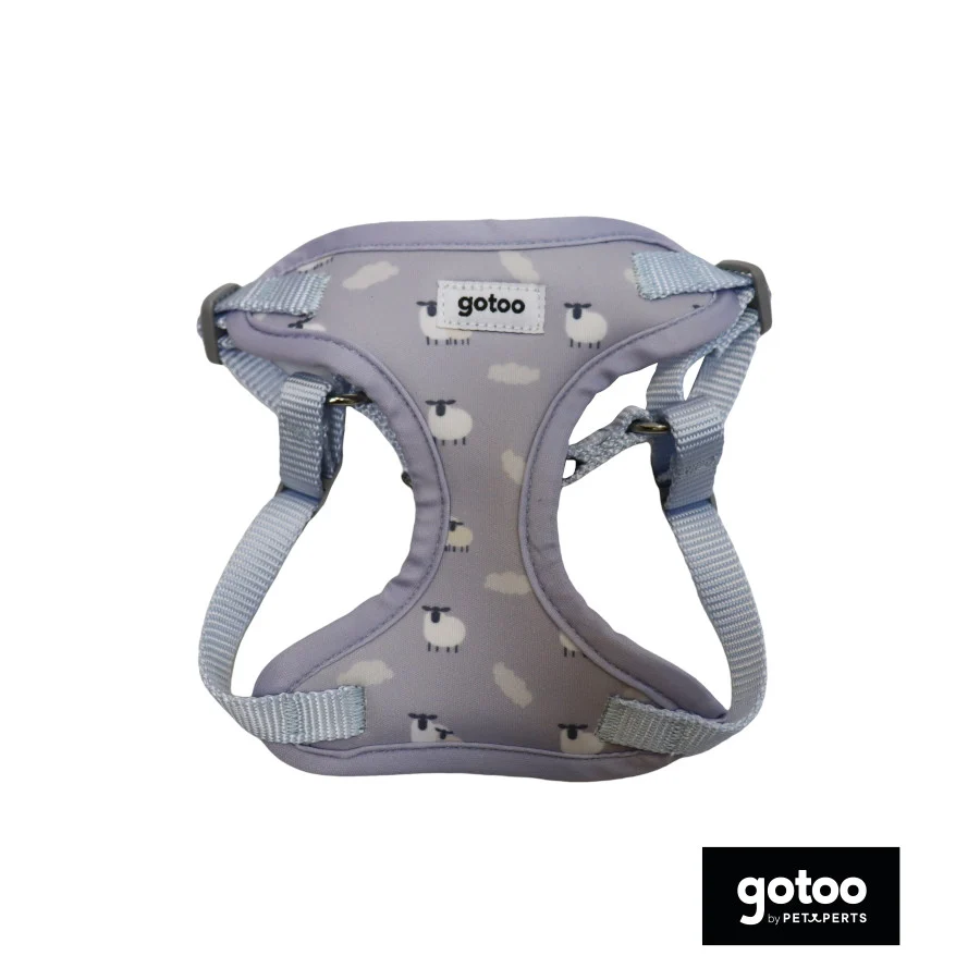 Gotoo Arnés ajustable estampado ovejitas gris para cachorros - Image 2