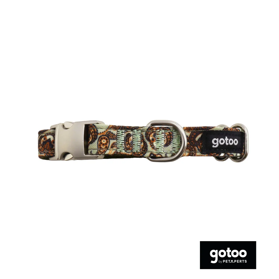 Gotoo Collar estampado cachemira caqui para perros - Image 2