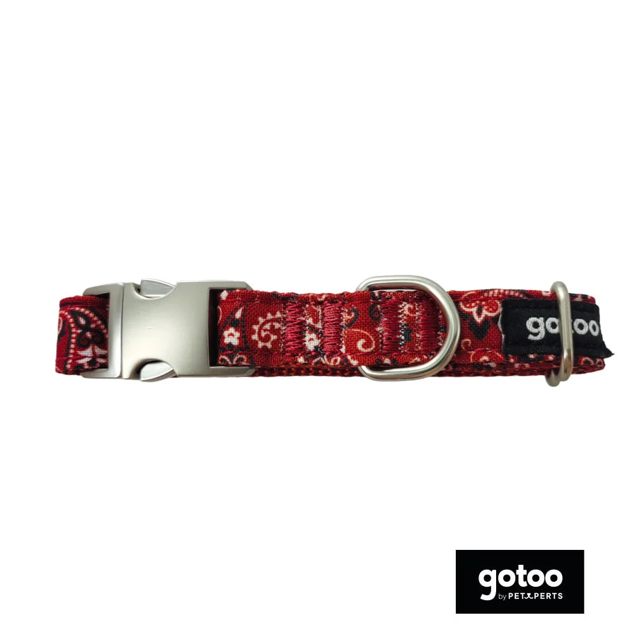 Gotoo Collar estampado cachemira rojo para perros - Image 2