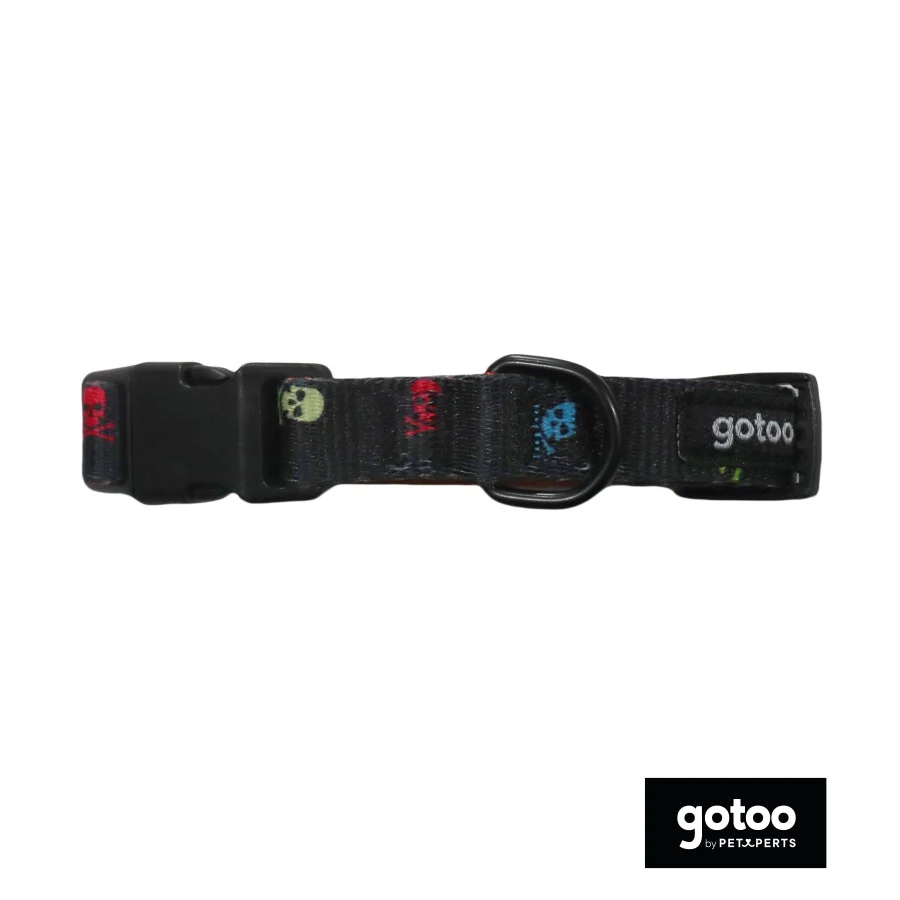 Gotoo Collar estampado calavera negro para perros - Image 2