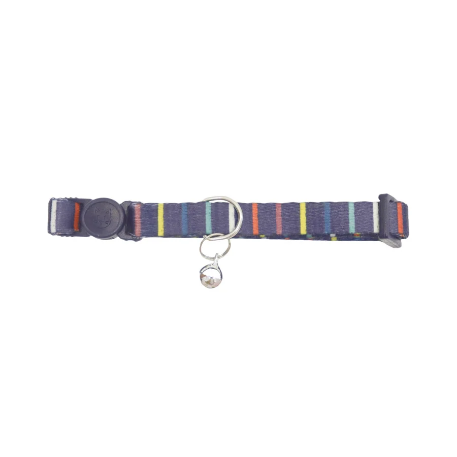 Gotoo Collar estampado rayas multicolor para gatos