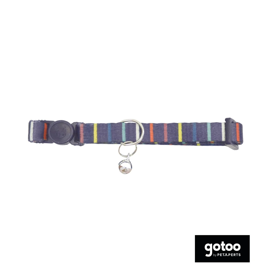 Gotoo Collar estampado rayas multicolor para gatos - Image 2