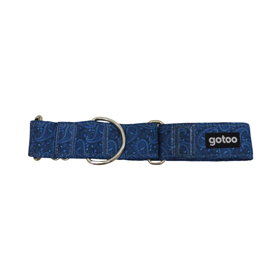 Gotoo Collar martingale estampado azul para perros