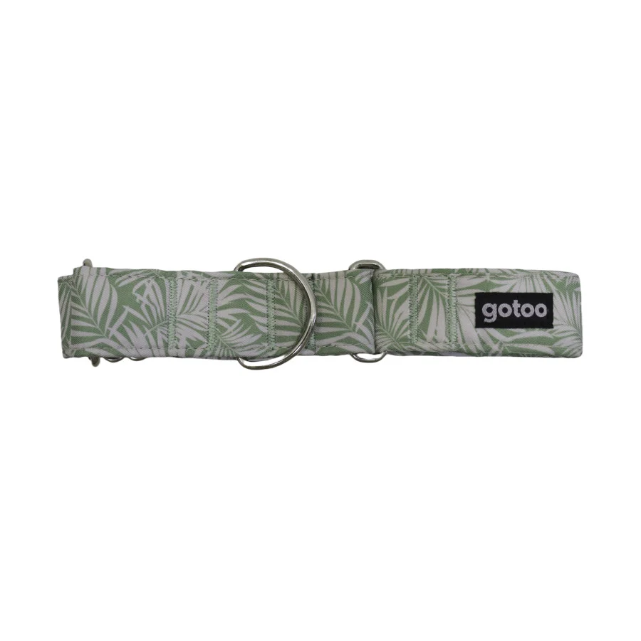 Gotoo Collar martingale estampado verde para perros