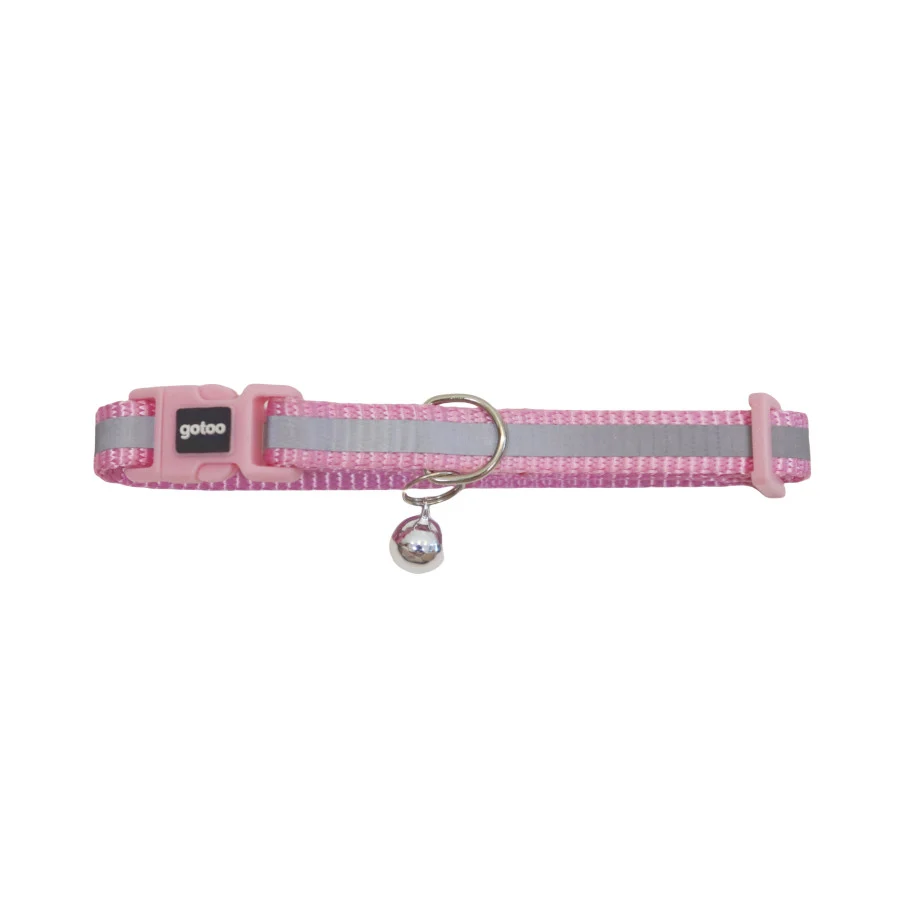 Gotoo Collar reflectante rosa para gatos