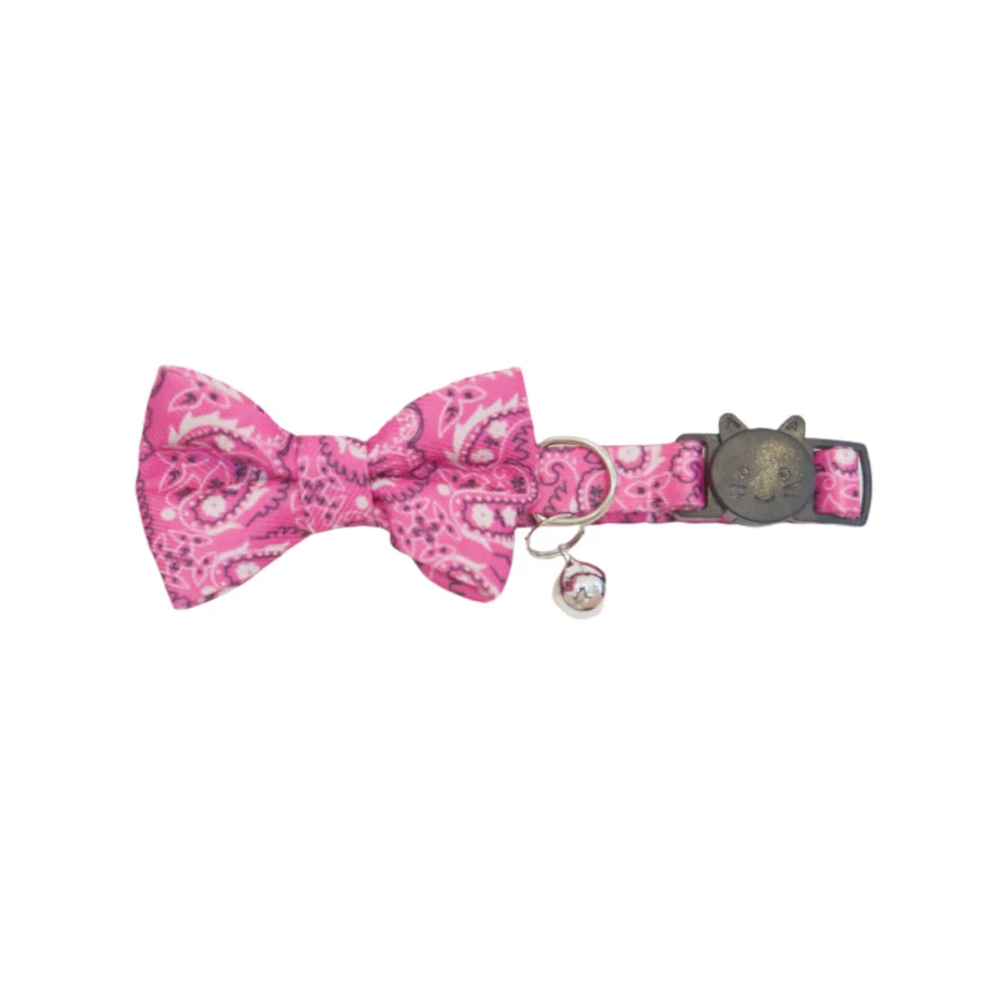 Gotoo Collar rosa con cascabel extraíble para gatos