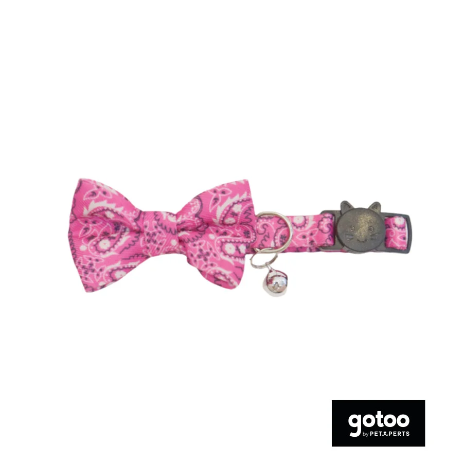 Gotoo Collar rosa con cascabel extraíble para gatos - Image 2