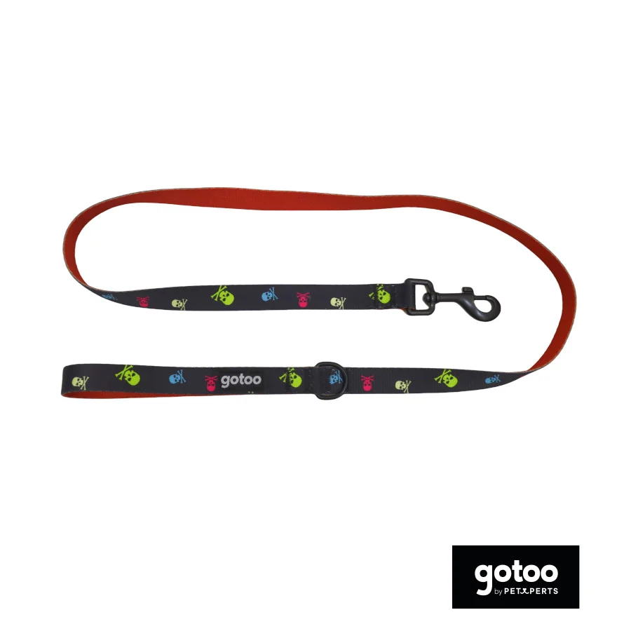 Gotoo Correa estampada calavera negro para perros - Image 2