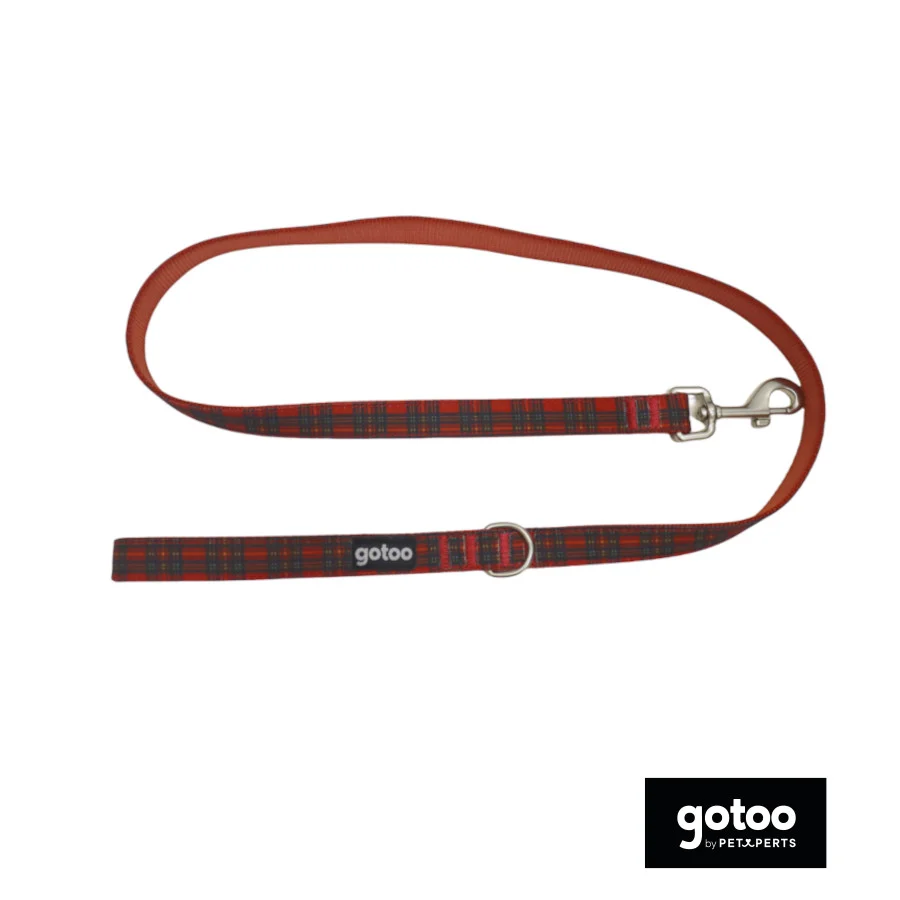 Gotoo Correa estampada tartán rojo para perros - Image 2
