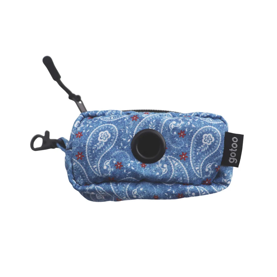 Gotoo Porta bolsas estampado azul para perros