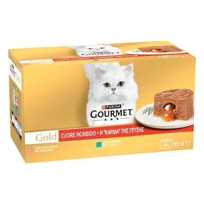 Gourmet Gold Centro Fondant 4 x 85 g Pack mixto de pescado (2 variedades)