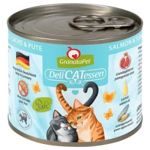 GranataPet DeliCatessen 24 x 200 g - Pack Ahorro Salmón y pavo