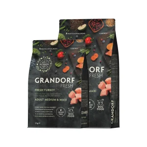 Grandorf Fresh Medium & Maxi Breeds Adult - Pavo - Pienso para Perros