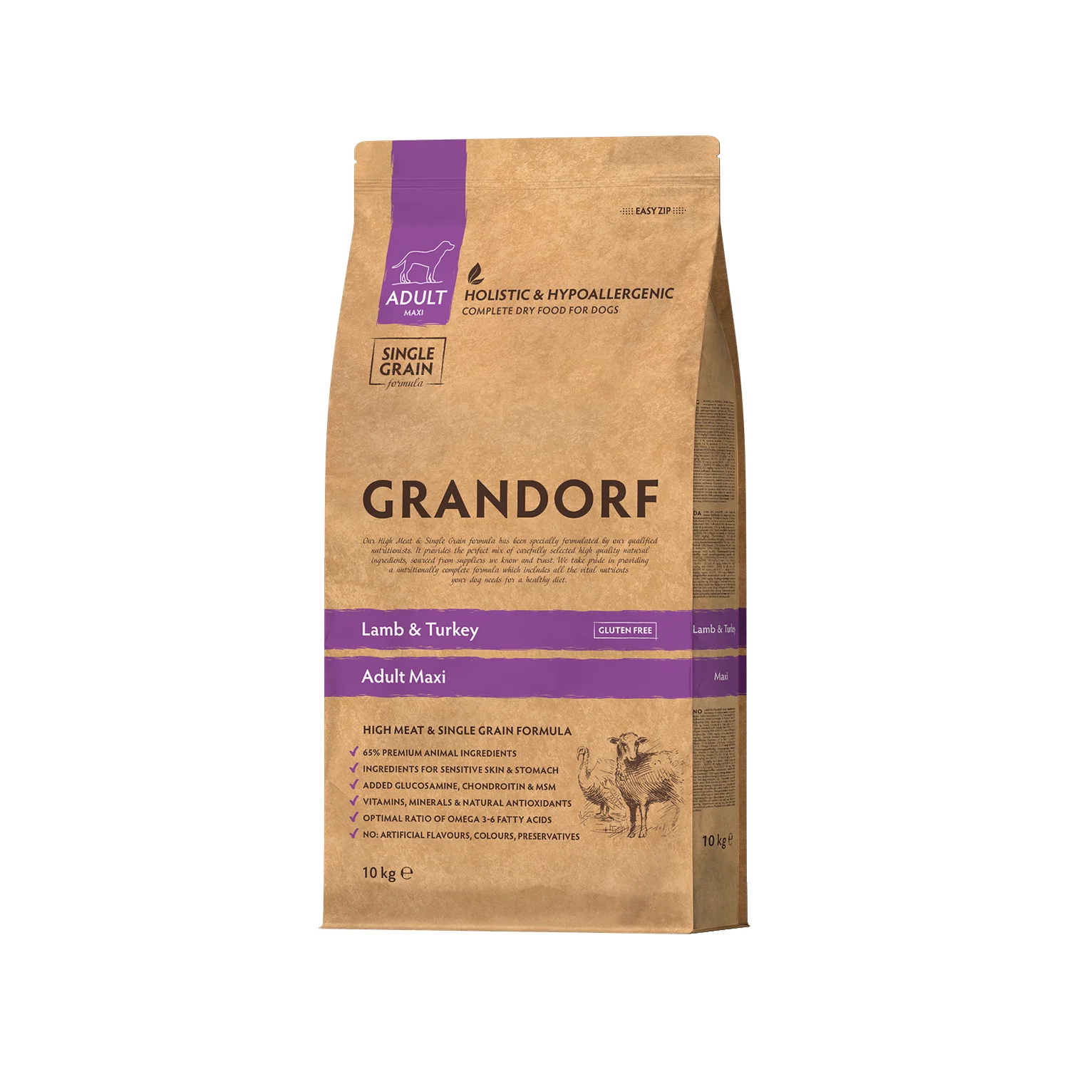 Grandorf Maxi Breeds Adult - Cordero y Pavo - Pienso para perros