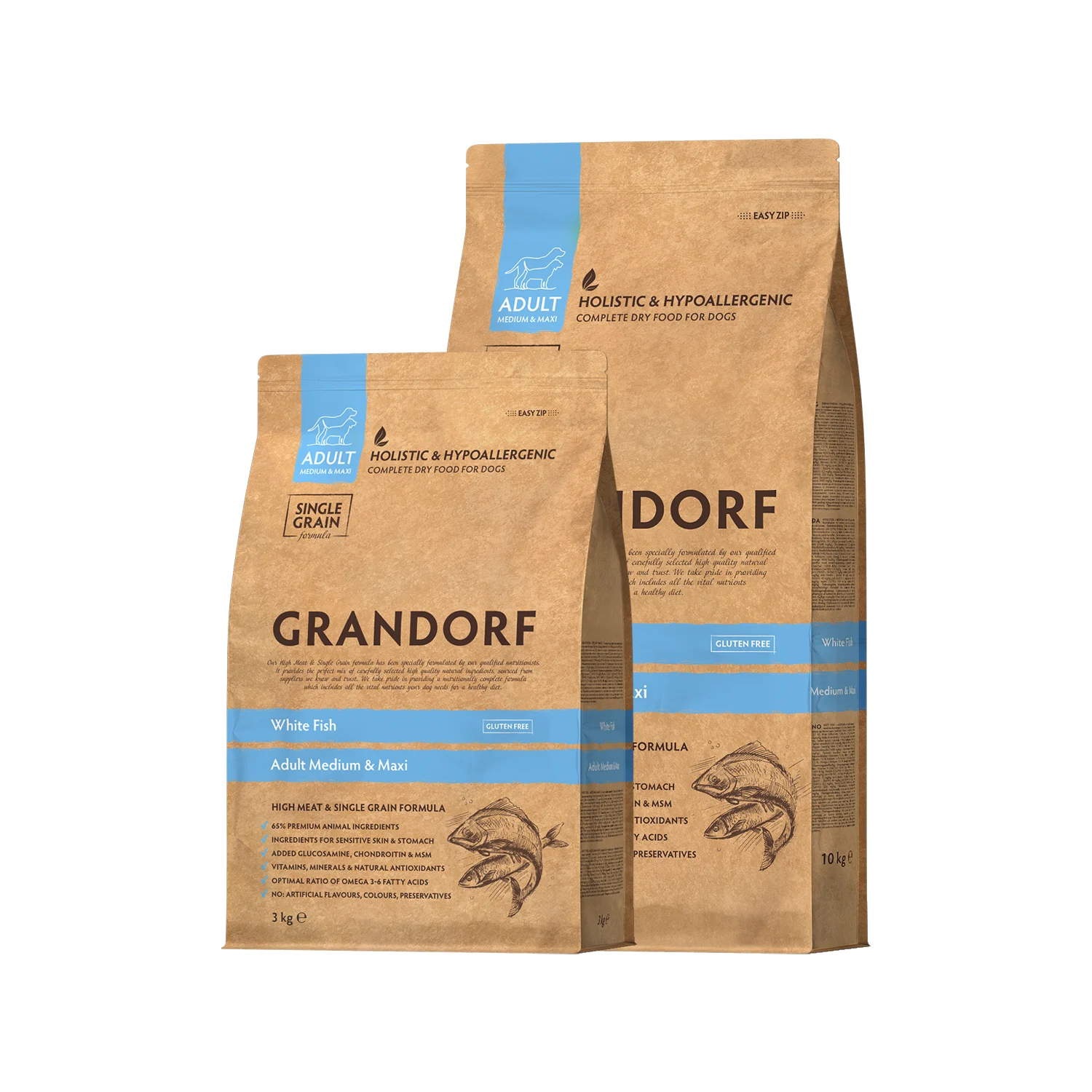 Grandorf Medium & Maxi Breeds Adult - Pescado Blanco - Pienso para Perros