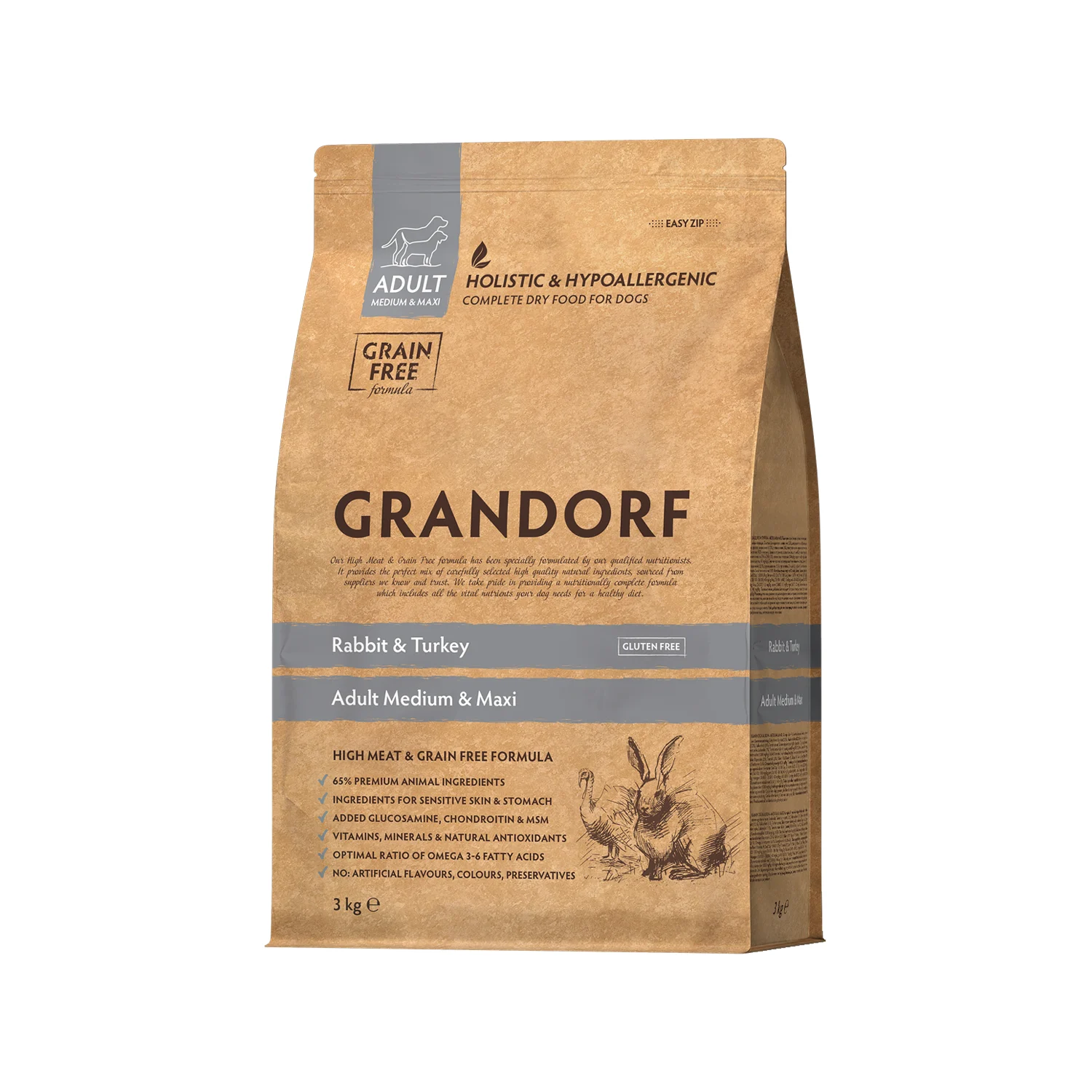 Grandorf Medium & Maxi Breeds Adult - Conejo y Pavo - Pienso para Perros - Image 2