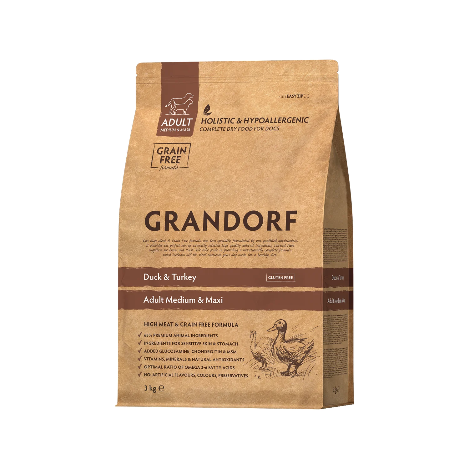 Grandorf Medium & Maxi Breeds Adult - Pato y Pavo - Pienso para Perros - Image 2
