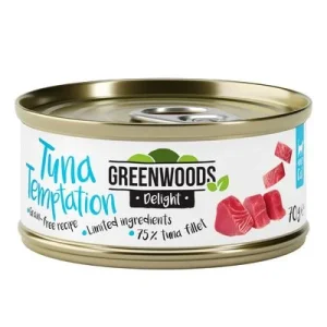 Greenwoods Delight filete de atún en latas para gatos 6 x 70 g