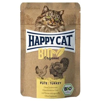 Happy Cat Bolsa ecológica 6 x 85 g Pollo y pavo ecológicos