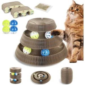 HausPets 2 rascadores plegables para gatos lazo mágico campana interactiva Artículo 1