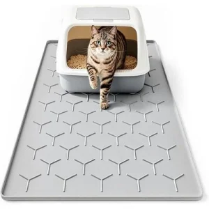 HausPets Alfombrilla de silicona XL para arenero de 96x66 cm - Impermeable Gris. Una unidad de 38" x 26".