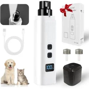 HausPets Lima uñas eléctrica recargable perros, 2 velocidades, LED, 40 dB Artículo 1