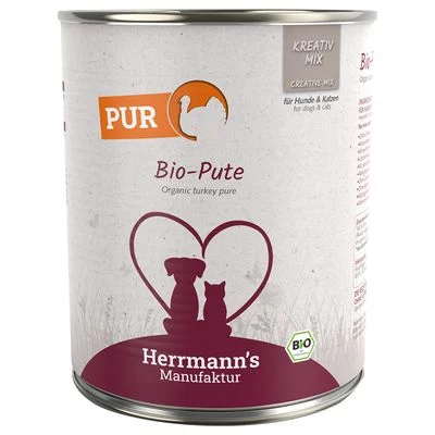 Herrmanns Carne pura / Carne pura ecológica 12 x 800 g - Pack Ahorro Pavo ecológico