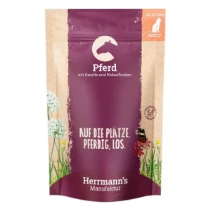 Herrmanns Selection / Selección ecológica 12 x 100 g Caballo con zanahoria ecológica y copos de coco ecológicos