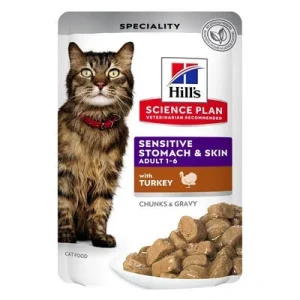Hill's Science Plan Adult Cat Sensitive Stomach & Skin Pavo (12 x 85 g)