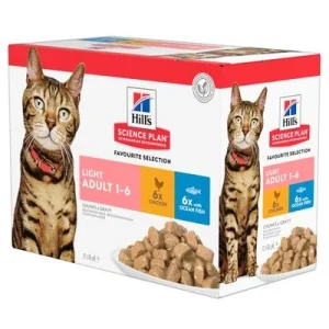 Hill's Science Plan Adult Light 12 x 85 g Selección de pollo y pescado