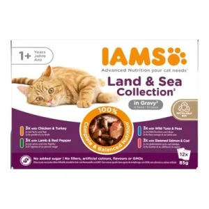 IAMS Advanced Nutrition Adult Land & Sea Mix en salsa (12 x 85 g)