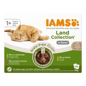 IAMS Advanced Nutrition Grain Free 12 x 85 g en oferta: 9 + 3 ¡gratis! Land Collection en salsa