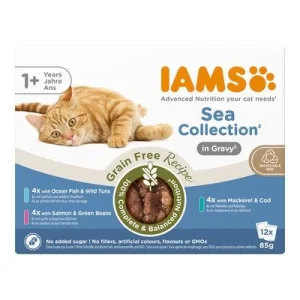 IAMS Advanced Nutrition Grain Free Sea Collection en salsa 12 x 85 g