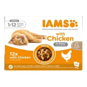 IAMS Advanced Nutrition Kitten pollo en salsa 12 x 85 g